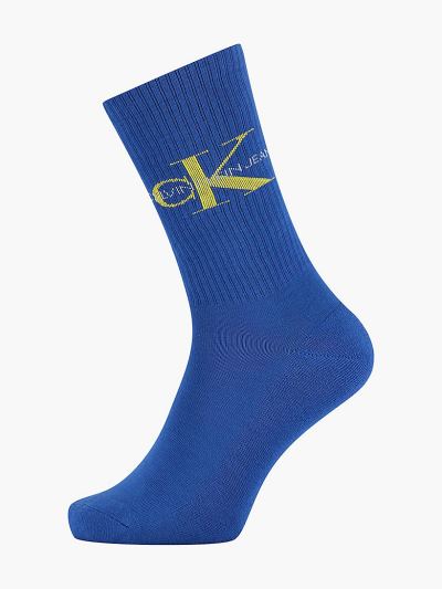 Calvin Klein Táskák & Kiegészítők HU983472 | Calvin Klein Logo Rib Crew Férfi Zokni Kék